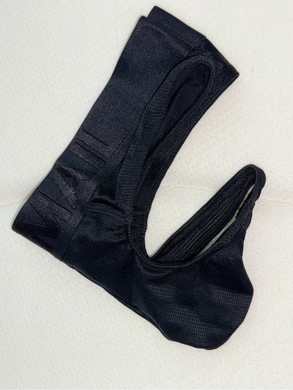 Jockmail Black Men's Large Athletic Jockstrap Thong with Elastic Waistband